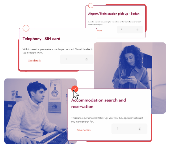 Agent administratif et étudiant utilisant Arriv'easy