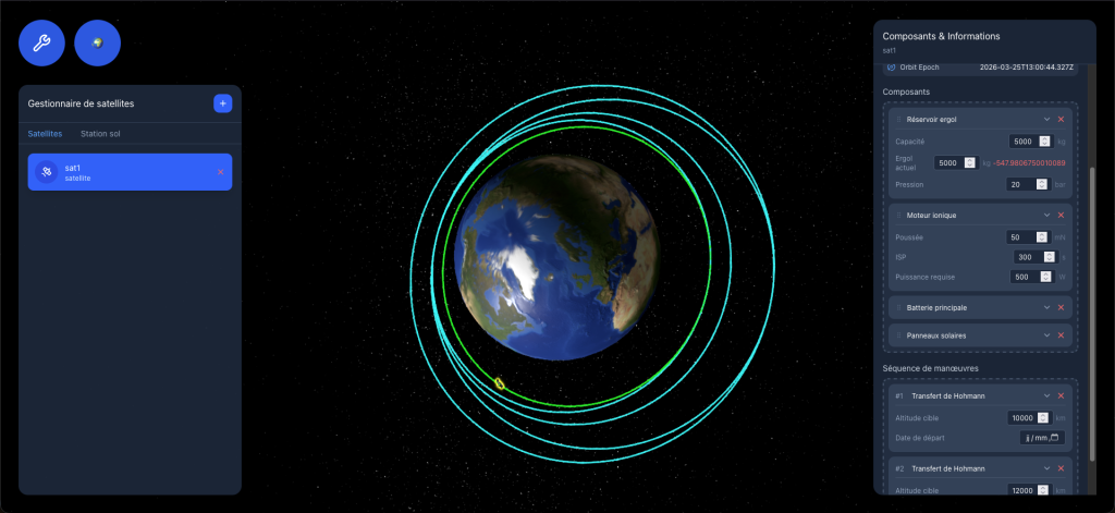 Planète Terre image du simulateur dynamique de vol spatial