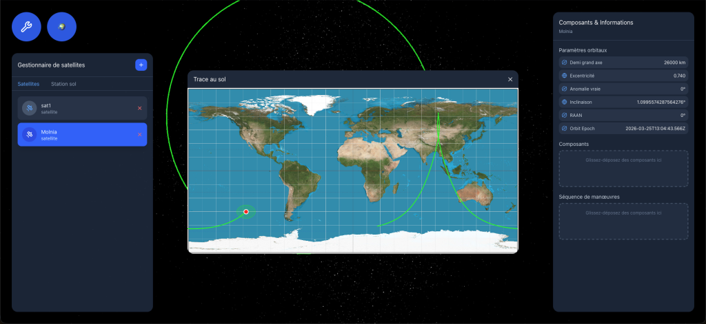 Planisphère du simulateur dynamique de vol spatial
