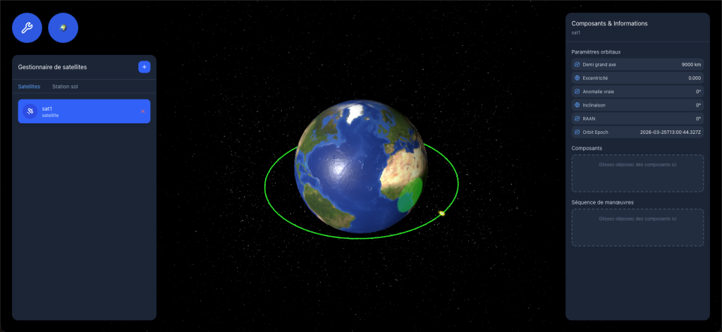 Planète Terre image du simulateur dynamique de vol spatial