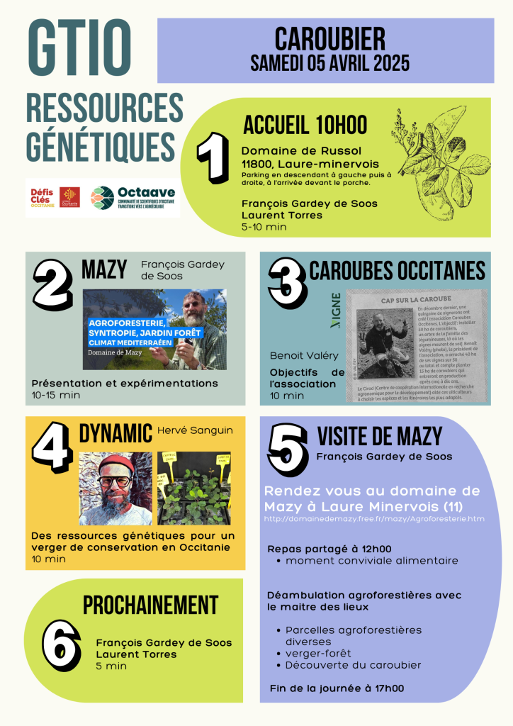 Samedi 05 avril - GT Caroubier - Programme